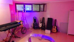 Studio im Aufbau: Musikecke