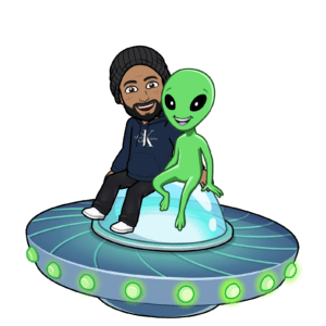 Micha mit höherem Wesen auf UFO
